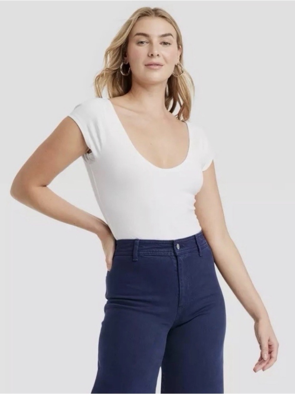 Universal Thread White Cap Sleeve Bodysuit NWT